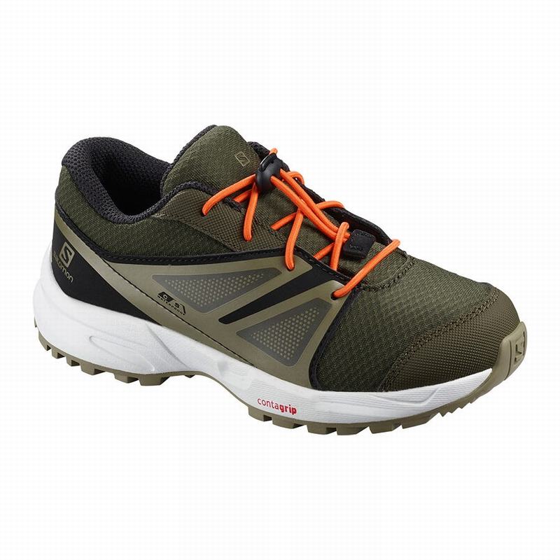 SALOMON SENSE CLIMASALOMON™ WATERPROOF Philippines - Kids' Trail Running Shoes - Black | 319254-BNK